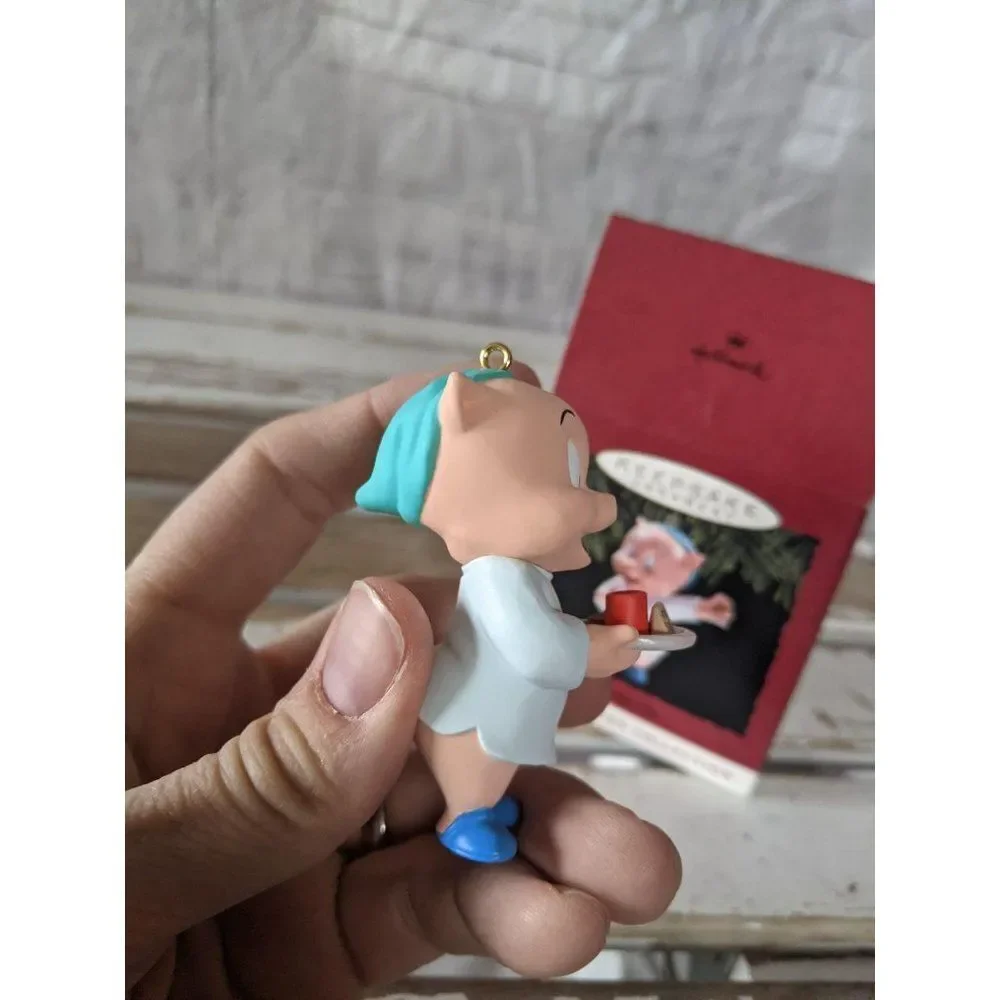 Hallmark Porky‎ Pig Cookies Milk for Santa ornament